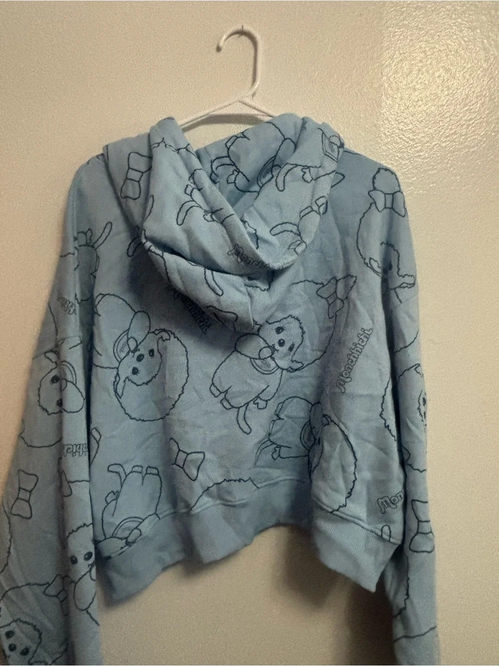 Monchhichi Light Blue Clown Graphic Hoodie — NWOT Women’s XL - Picture 4 of 5
